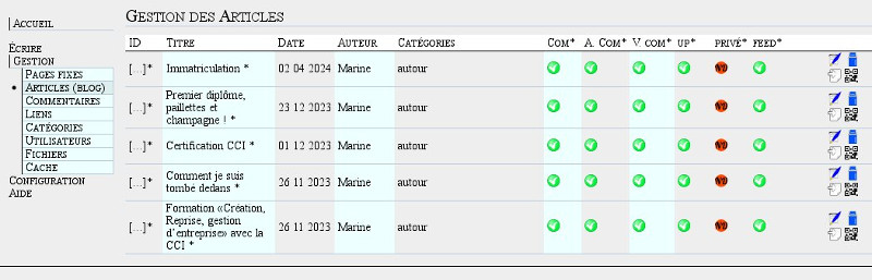 L'interface d'administration de notre moteur de blog. L'interface d'administration de notre moteur de blog.