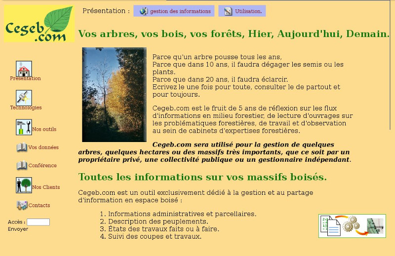 Le site d'un expert forestier en 2003