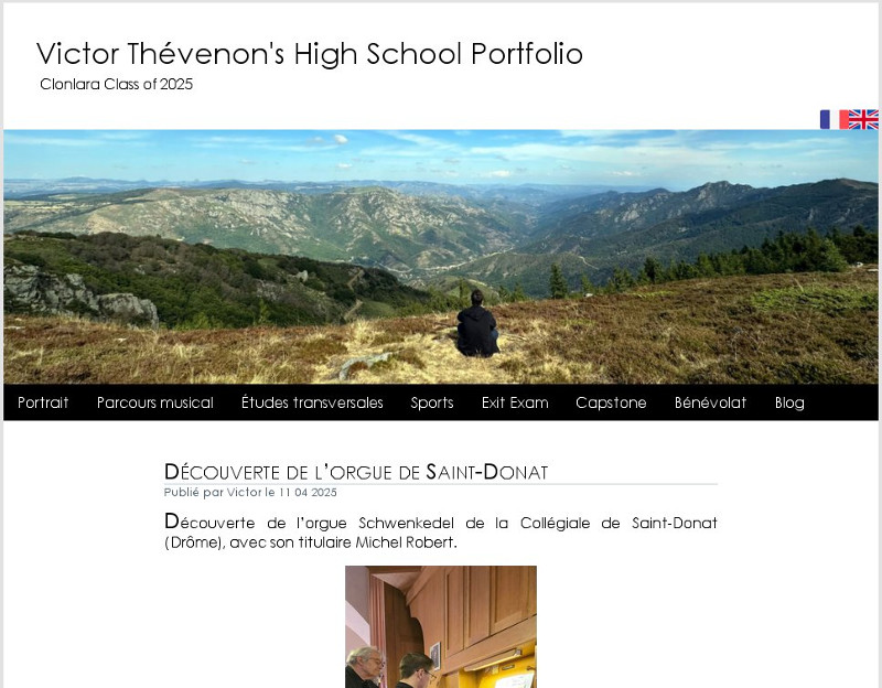 Un autre site sur notre moteur de blog, celui de Victor Thevenon